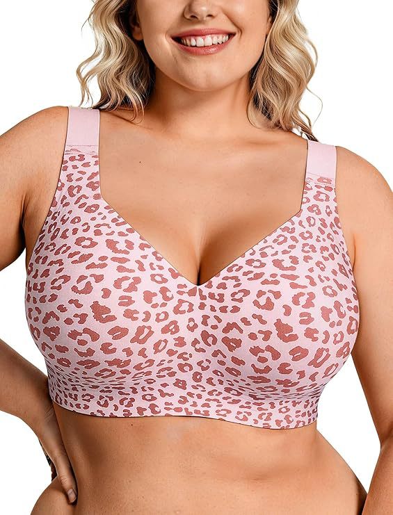 Minimizer Bra Women - プラスサイズ ワイヤレス ジェリーブラ レディース サポート力のあるシームレス フルカバー