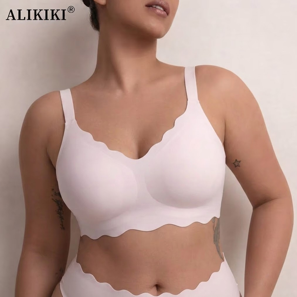 T Shirt Bra Seamless - シームレスワイヤレスサポートブラ、プッシュアップ、快適で柔らかく、アンダーワイヤーなし、フルカバータイプのTシャツブラ、プラスサイズブラレット（女性用）