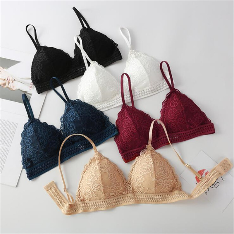 Lace Bralette Set - 2026年女性用ブラジャー新作フレンチトライアングルカップノンワイヤーブラジャー女性用下着ブラトップセクシーレースディープVボスタイルラップブラレット